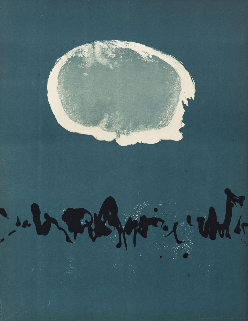 Une lithographie de Serge Saunière extraite d'un album de lithographies illustrant un poème de Wallace Stevens